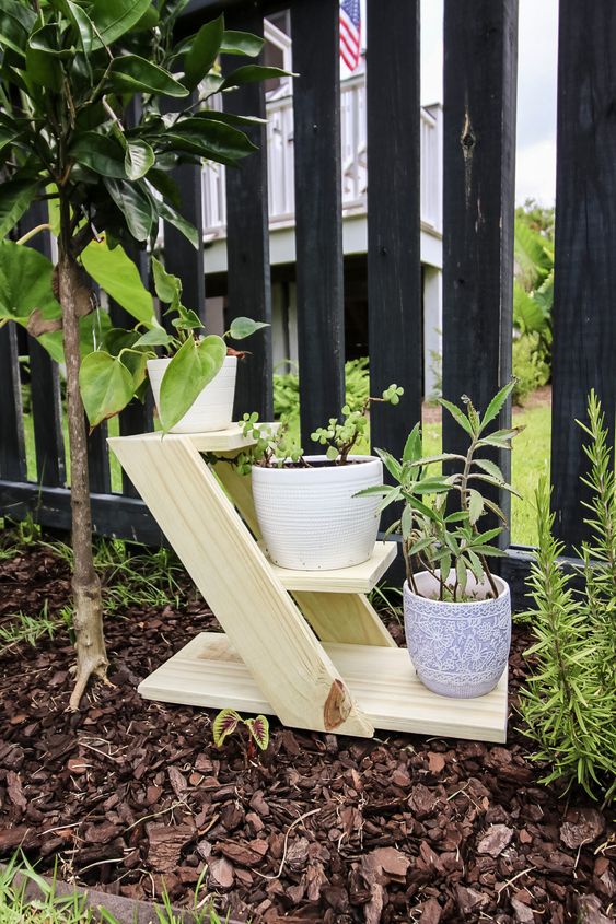 3 tier angled plant stand