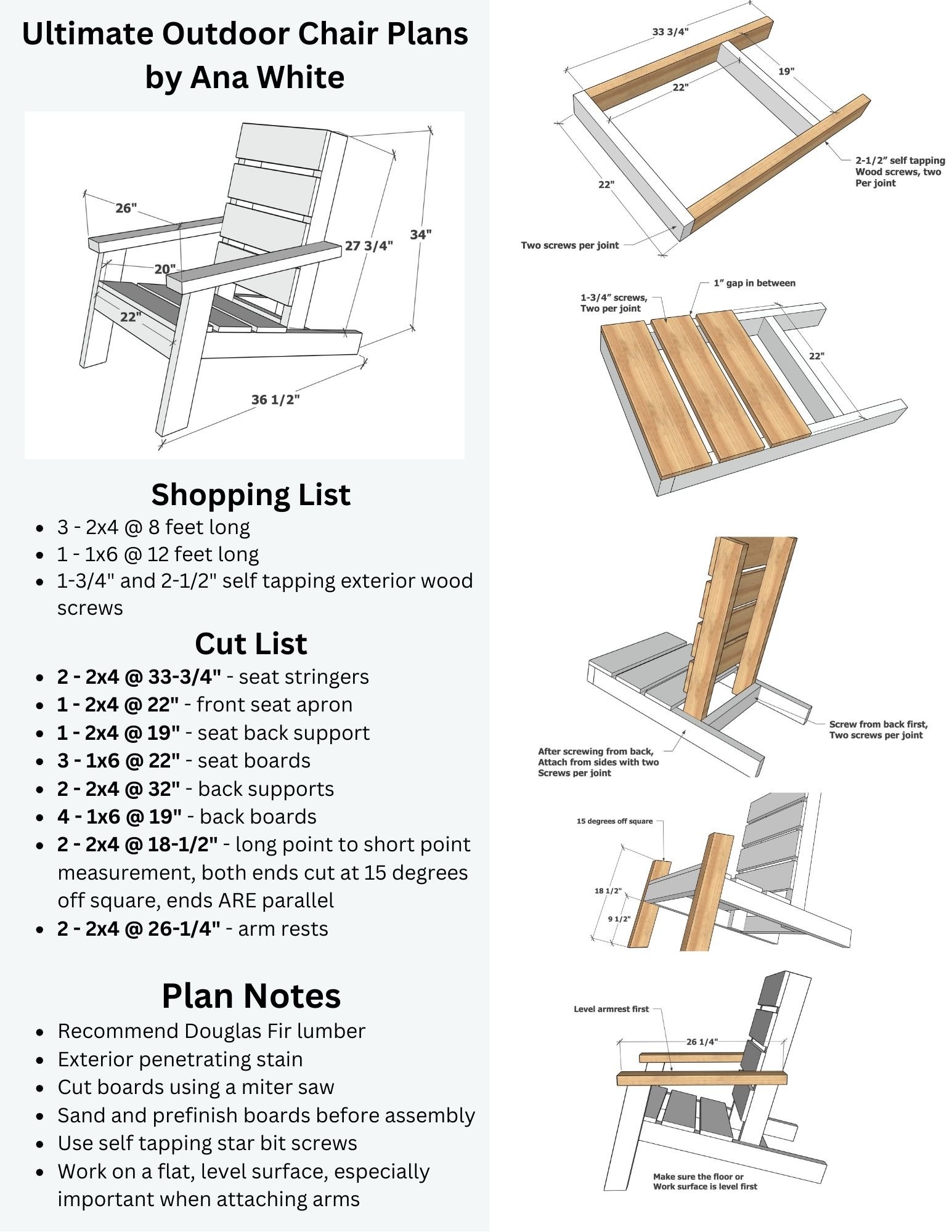 free pdf download Adirondack outdoor chair plans