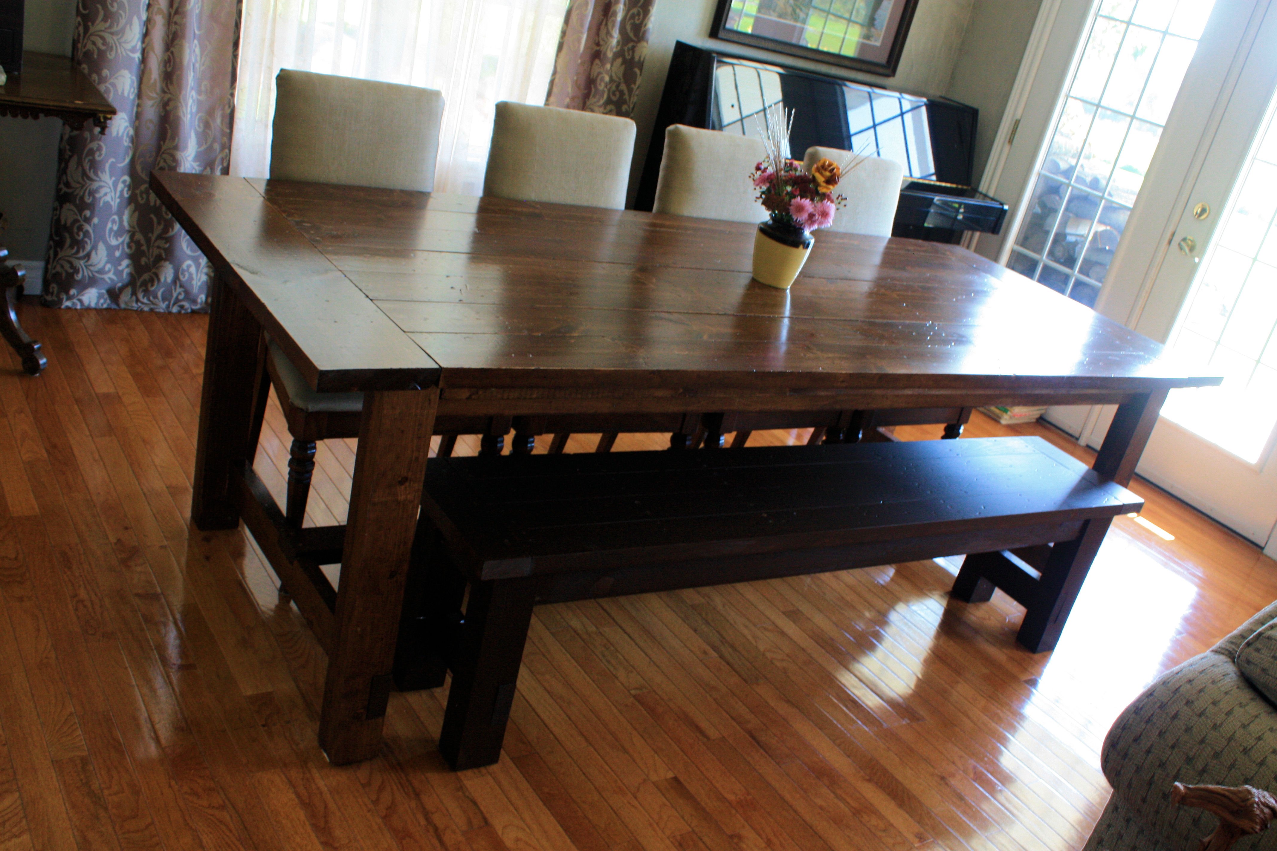Dining Room Table with Bench and Chairs