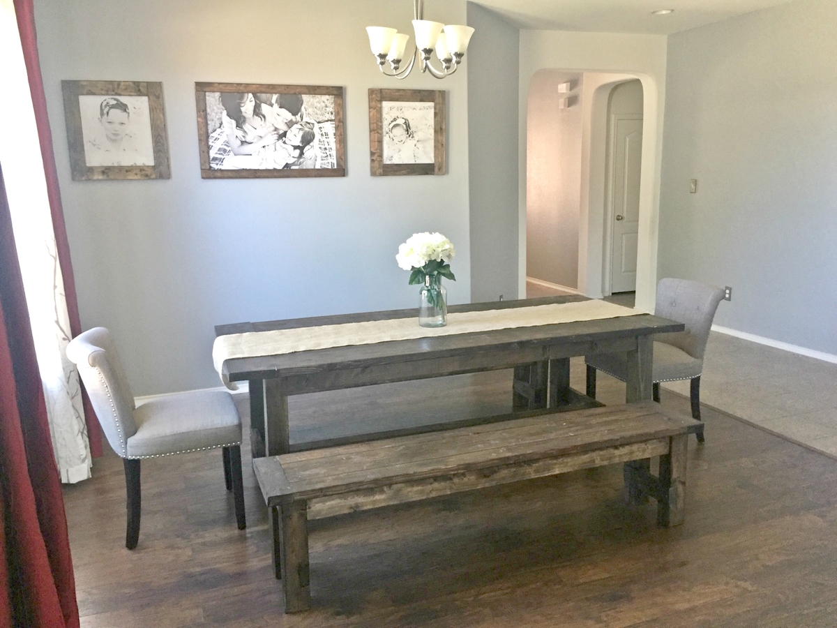 Ana White | Farmhouse Dining Room Table with Benches! - DIY Projects