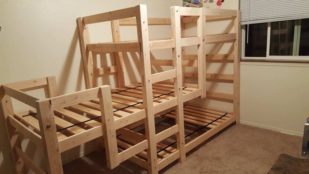 triple bunk bed including mattress