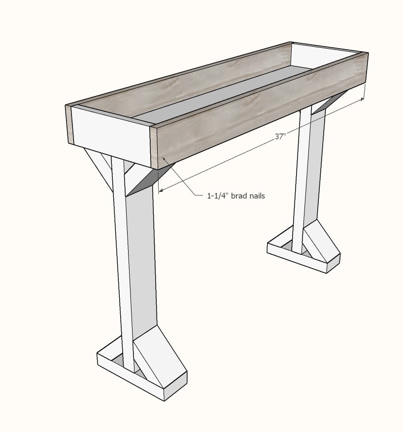 narrow console table step 5