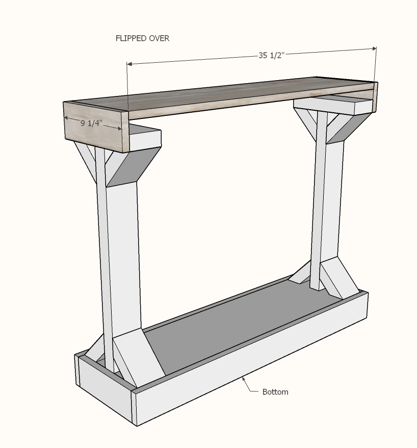 narrow console table step 6