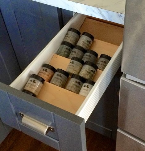 in drawer spice rack