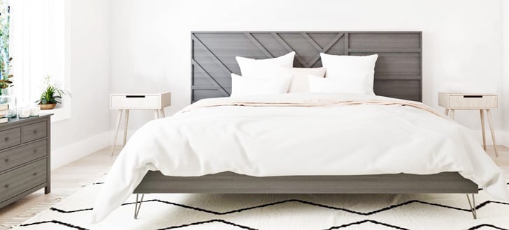 modern platform bed frame with hairpin legs