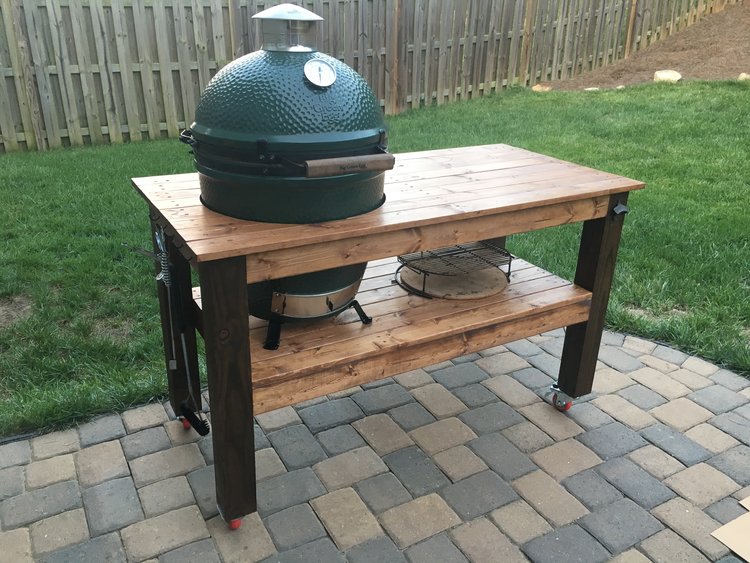 green egg table grill table 