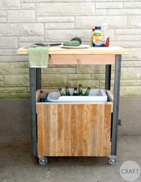 grill cart with cooler storage
