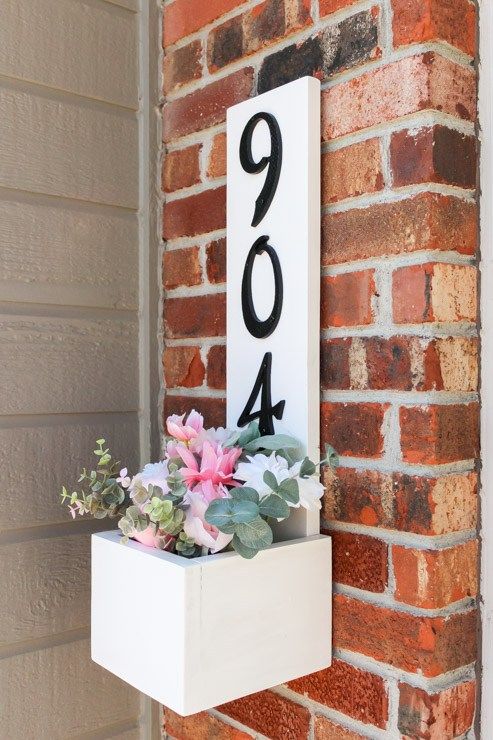 house number plant box