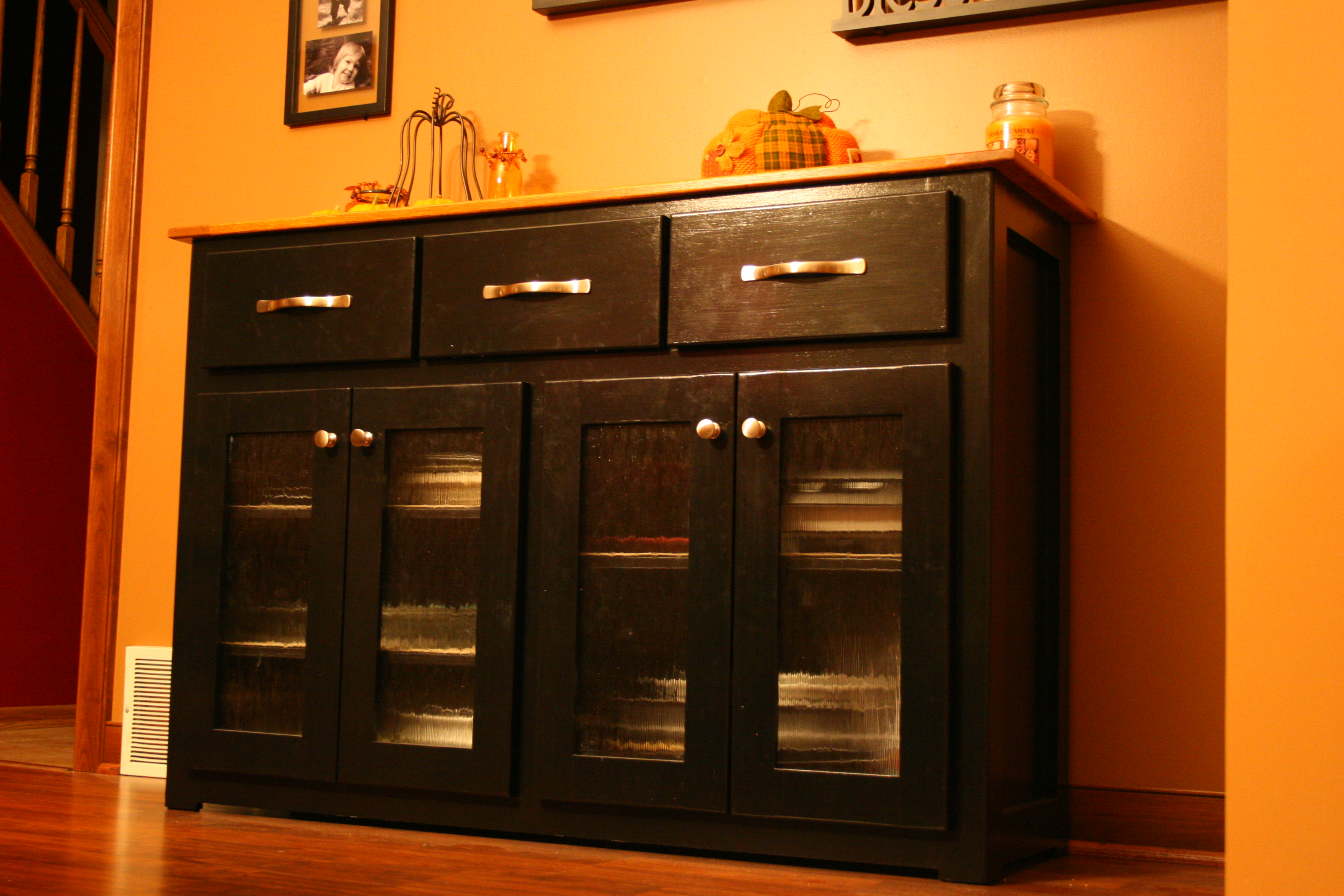 kitchen buffet table with storage