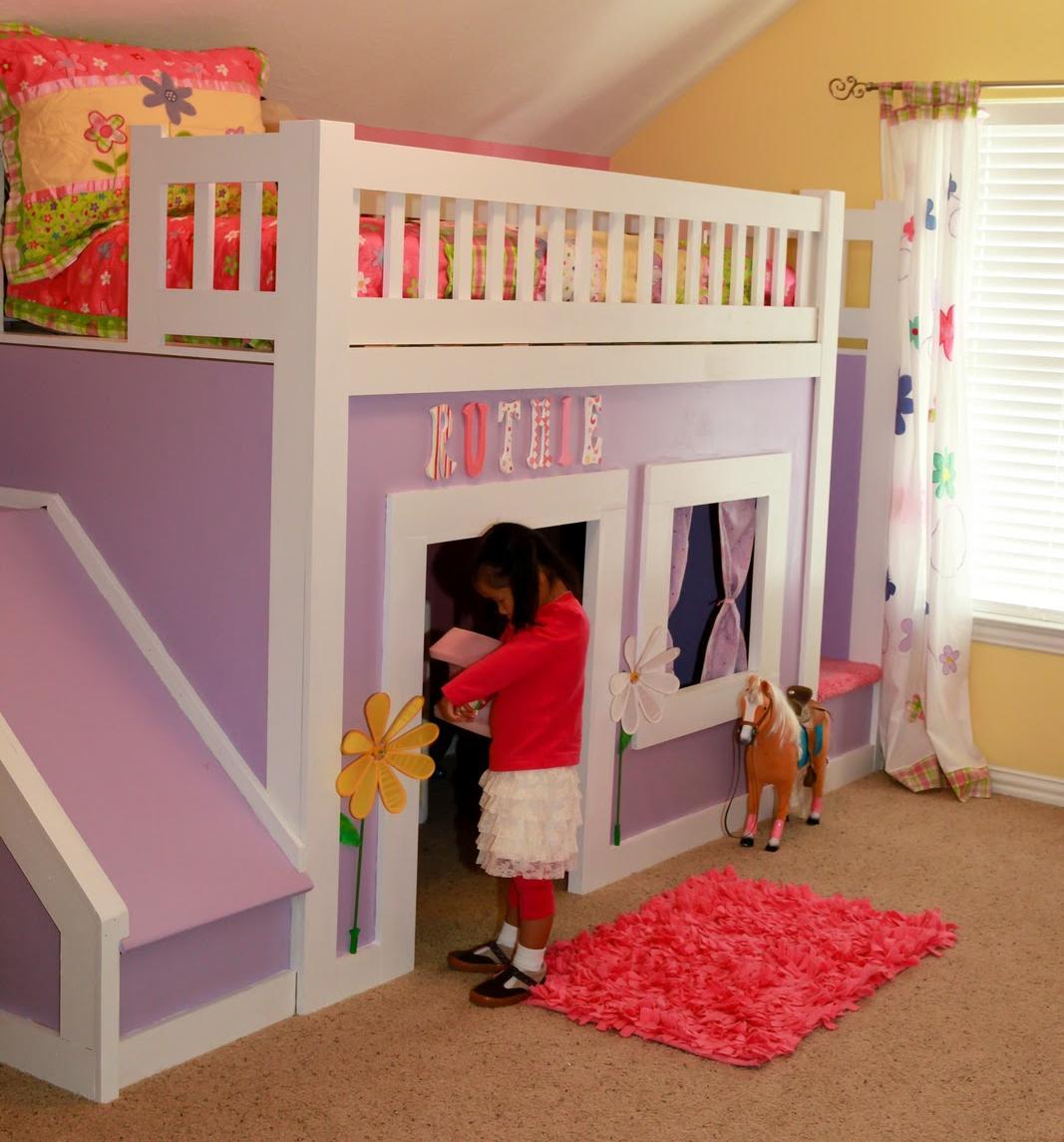 Princess bed with stairs and slide | Ana White