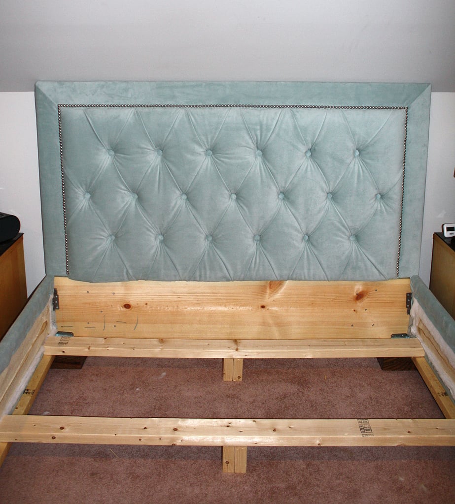 Diamond Tufted Headboard with Nailhead Trim and Matching Bed Frame ...