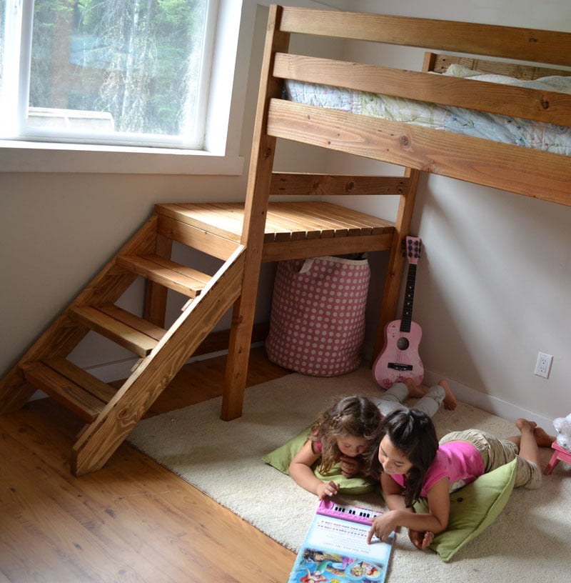 DIY Loft Bed with Stairs Plans