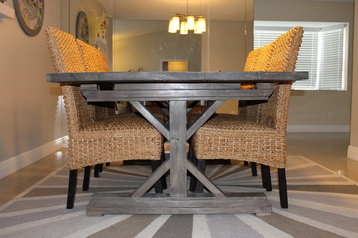 Weathered Gray Fancy X Farmhouse Table With Extensions | Do It ...
