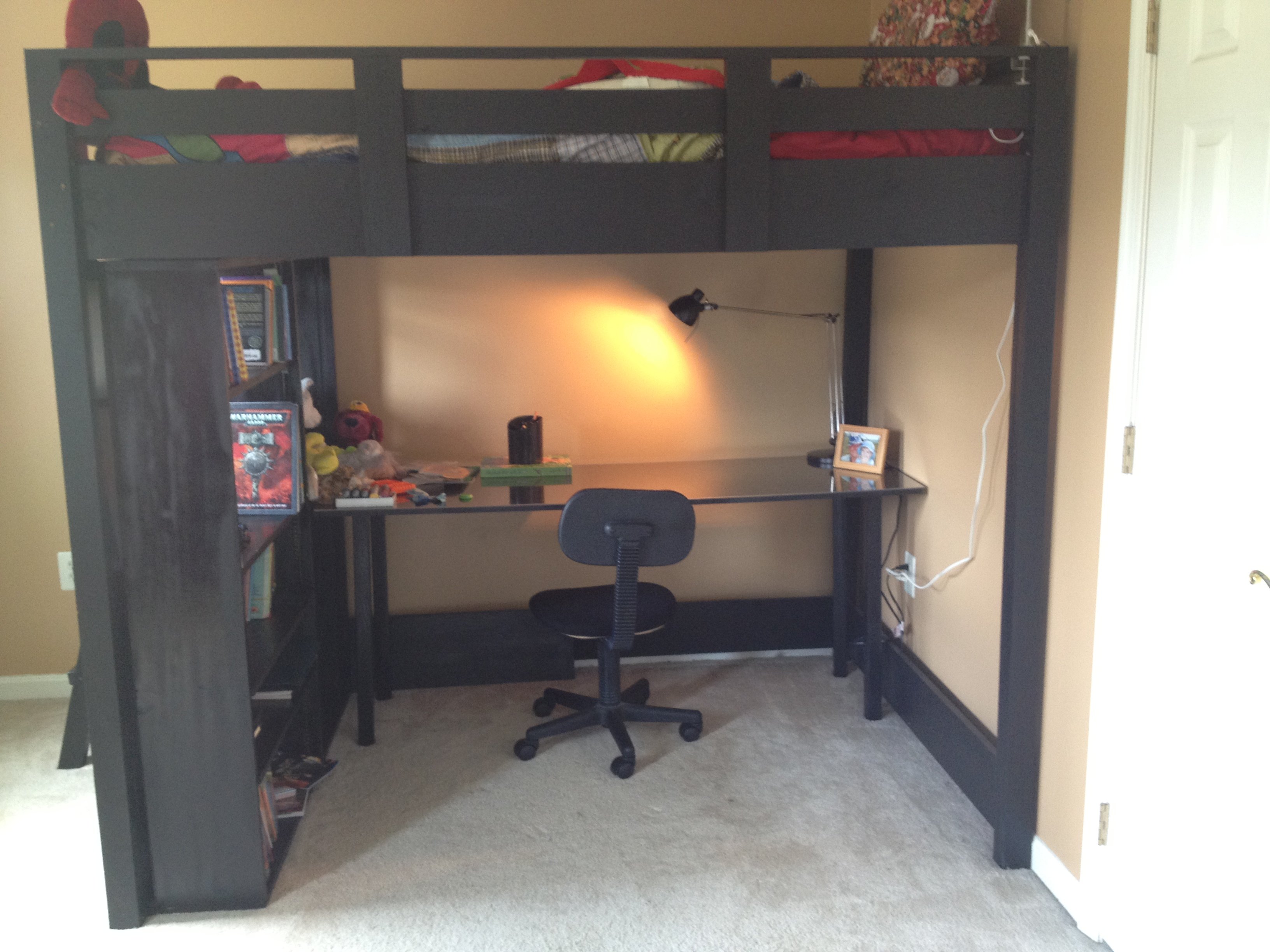 Diy Full Size Loft Bed With Desk Easy Way To Build Woodworking Plans
