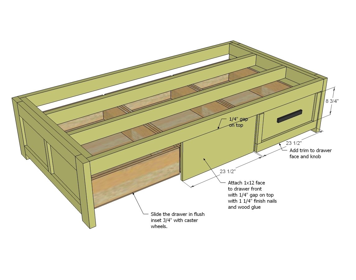  diy platform storage bed plans