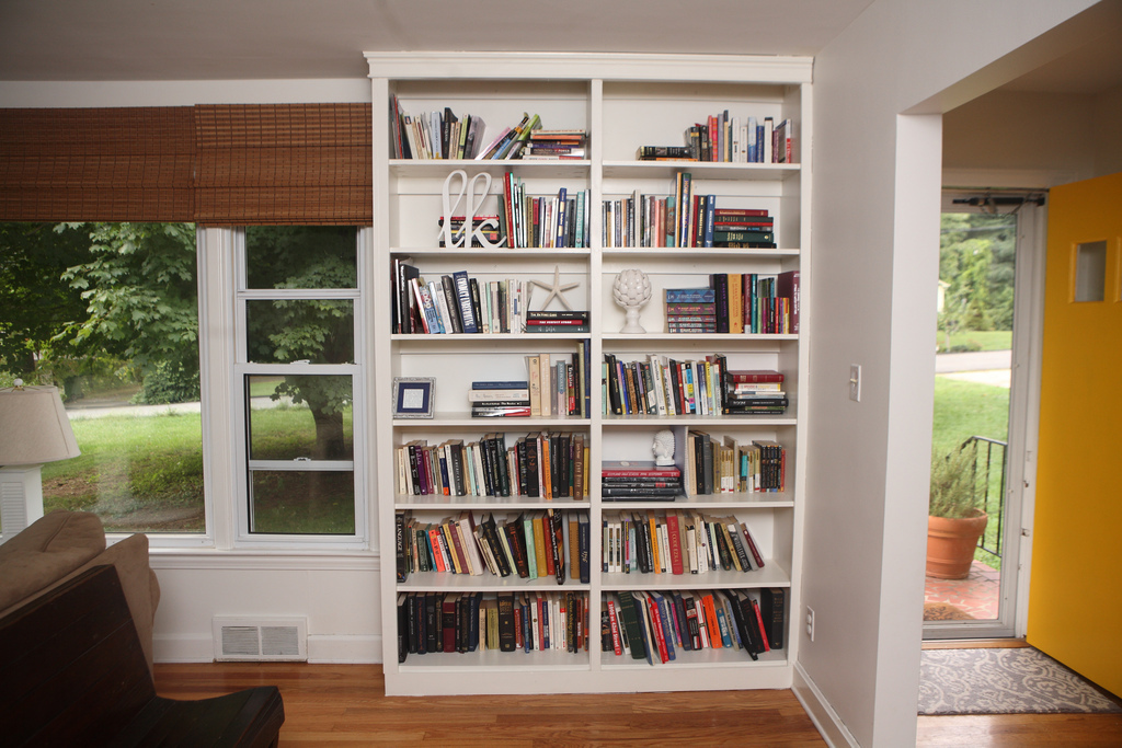 White Built in Bookshelves