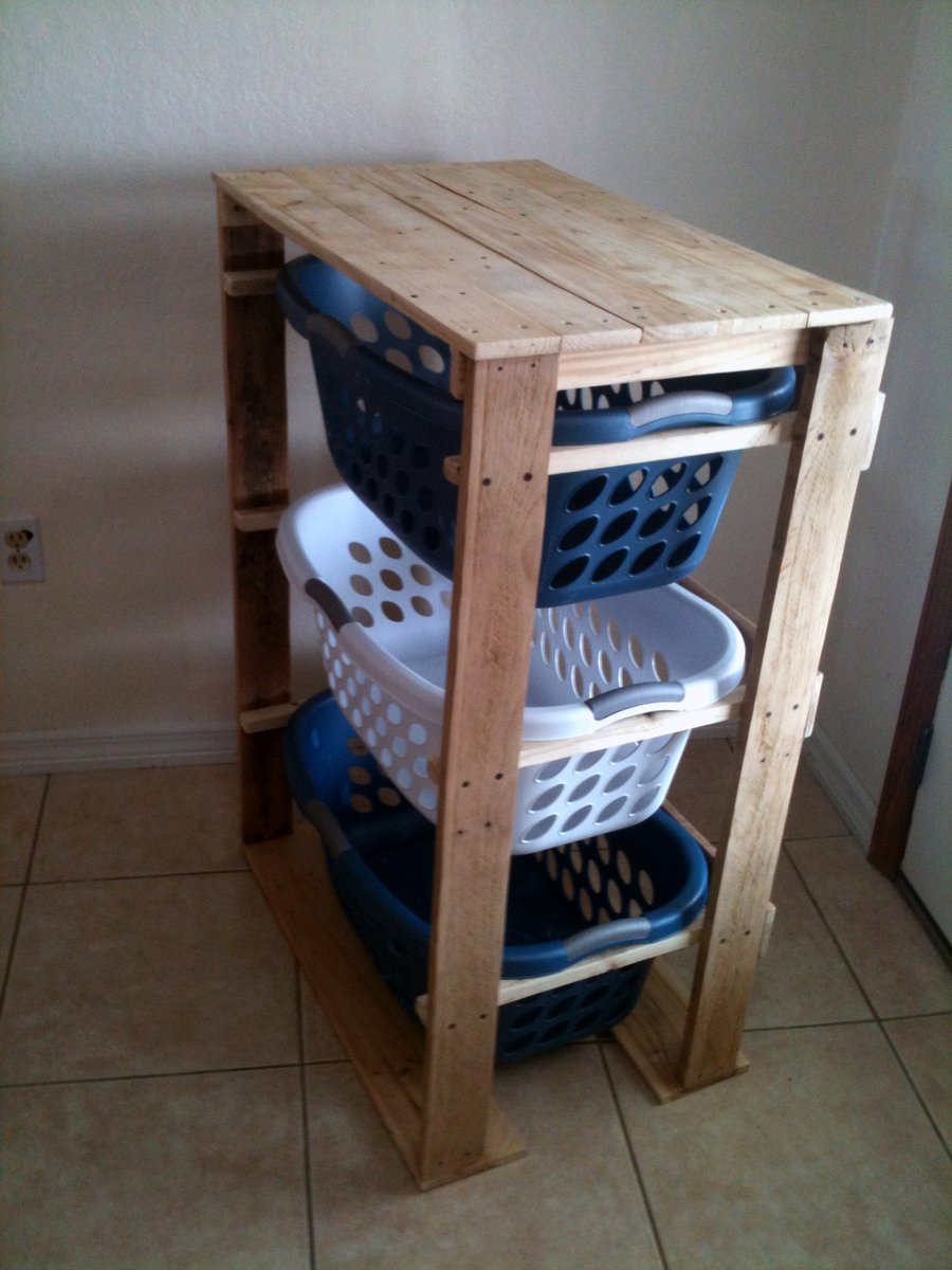 Ana White | Pallet Laundry Basket Dresser by Pallirondack ...