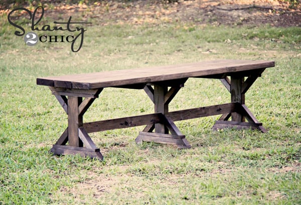 Ana White | Build a Fancy X Farmhouse Bench | Free and Easy DIY ...