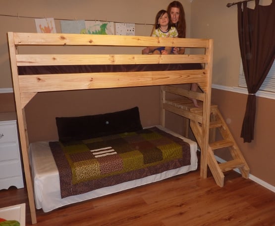Loft bed with Staircase  Do It Yourself Home Projects from Ana White