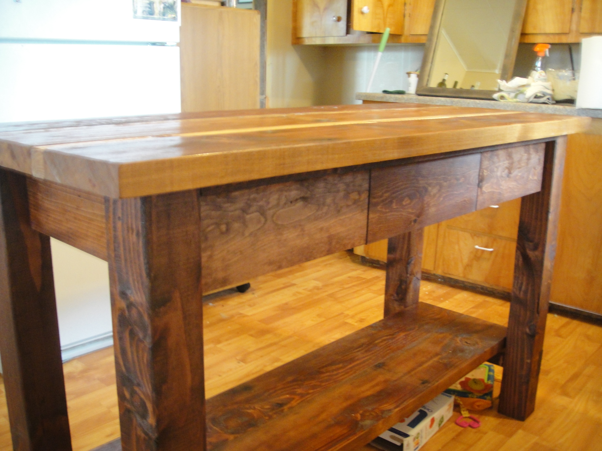 diy kitchen island from coffee table wood