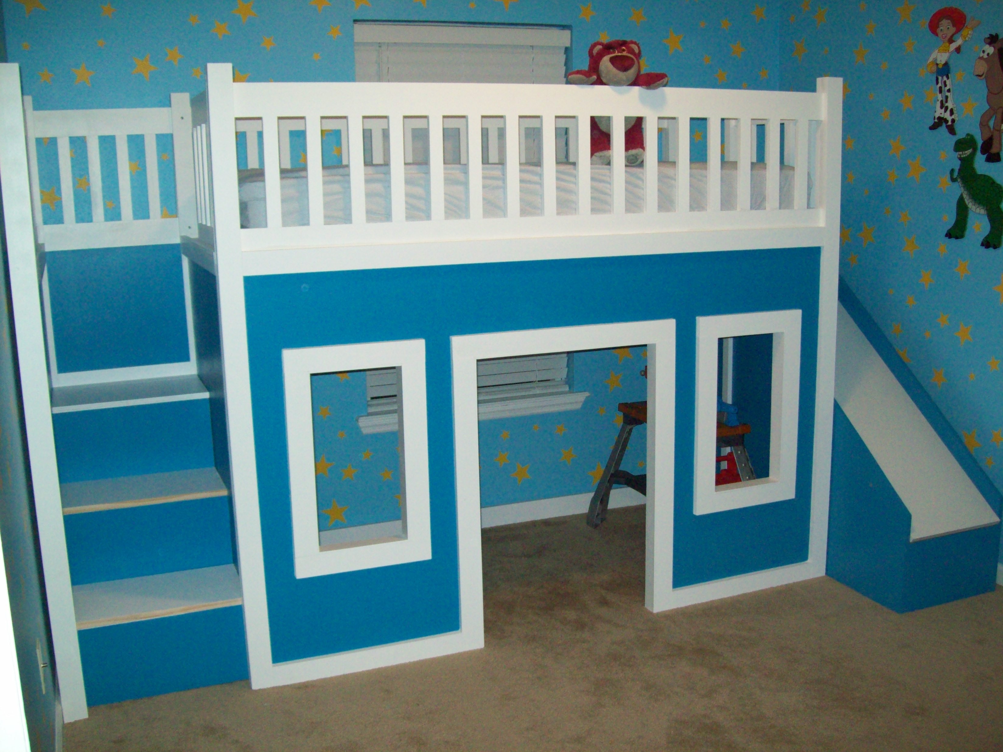 Playhouse Loft Bed With Stairs And Slide | Do It Yourself Home ...
