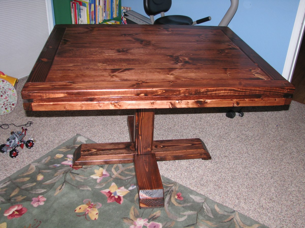 square kitchen table with pedestal base