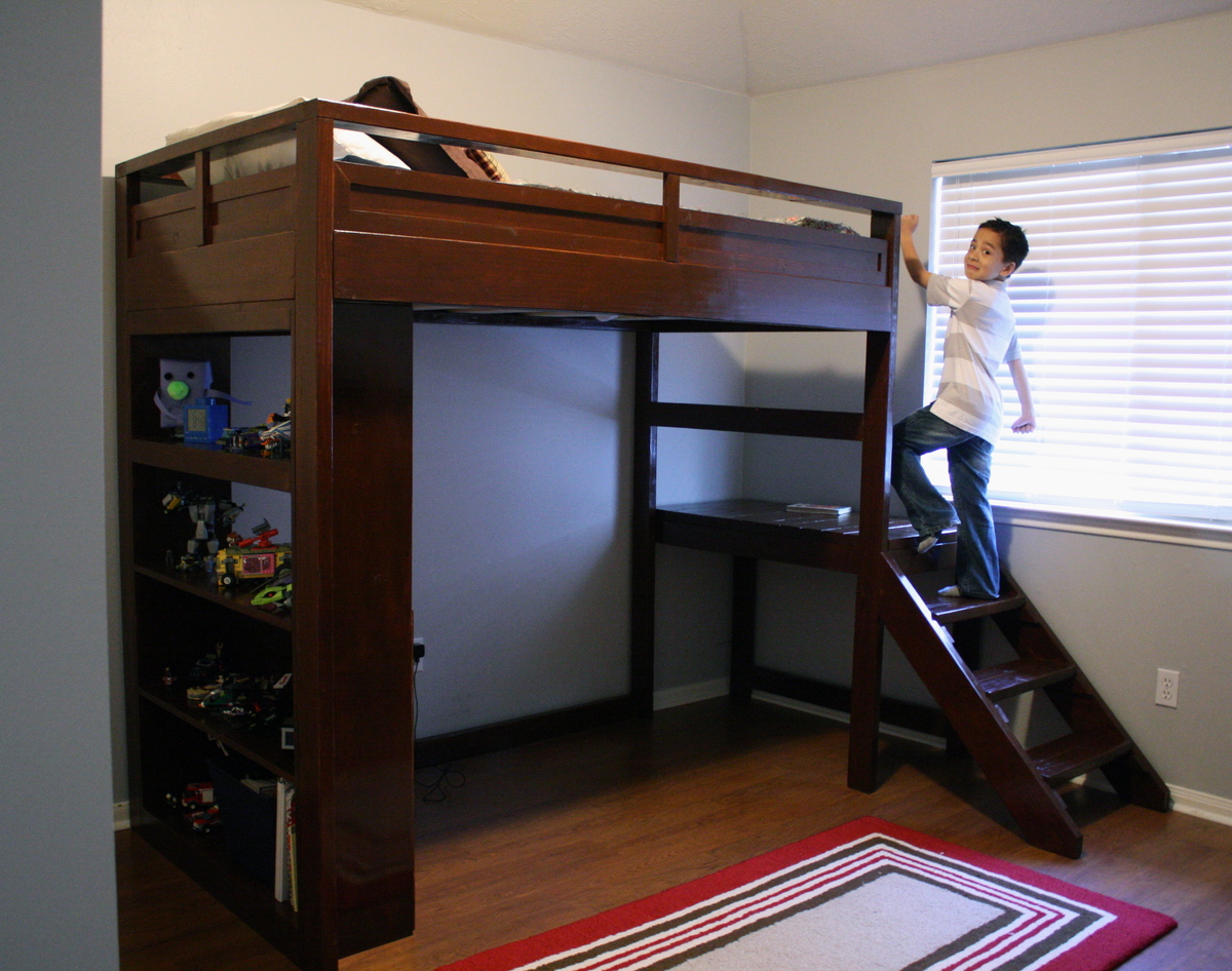 Full Size Loft Bed with Stairs