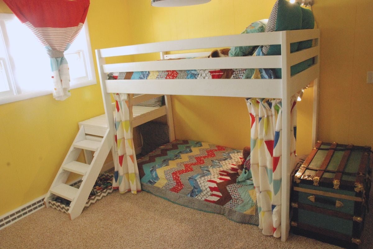 DIY Jr. Camp Loft Bed with Curtain | Do It Yourself Home Projects ...