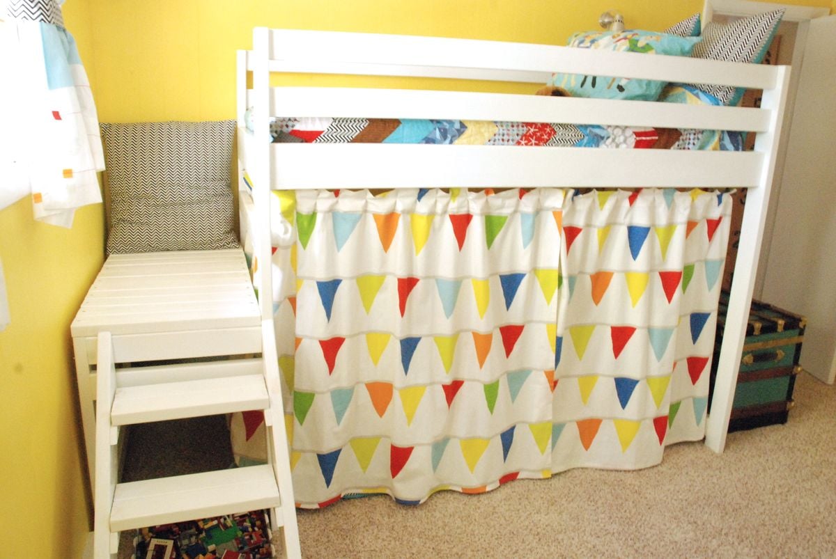 DIY Jr. Camp Loft Bed with Curtain | Do It Yourself Home Projects ...