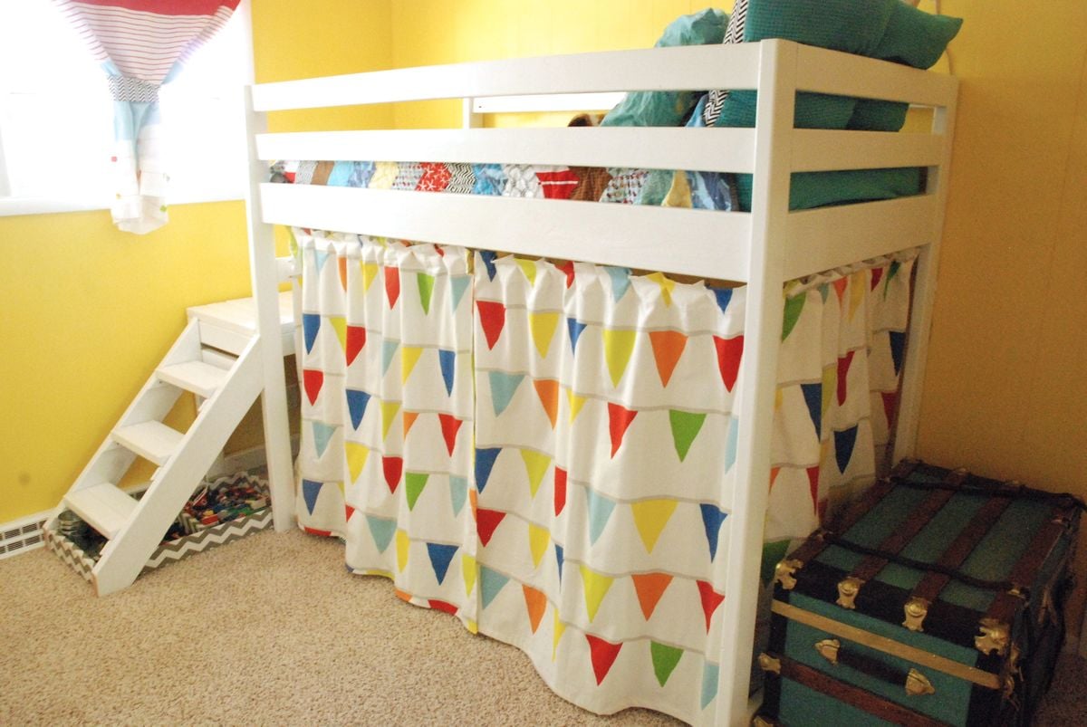 DIY Jr. Camp Loft Bed with Curtain | Do It Yourself Home Projects from ...