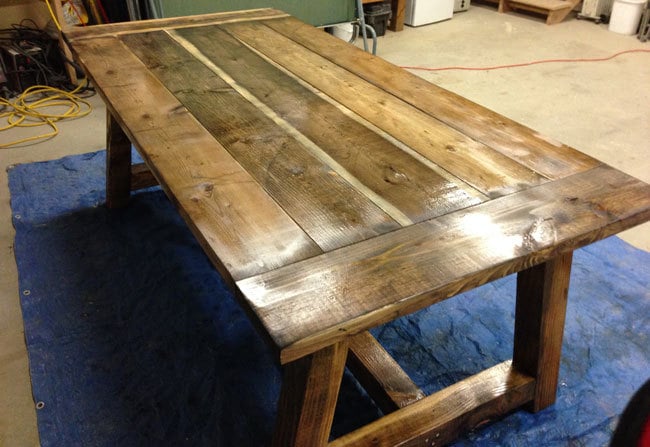 Rustic Farmhouse Table with Distressed Finish | Do It Yourself Home ...