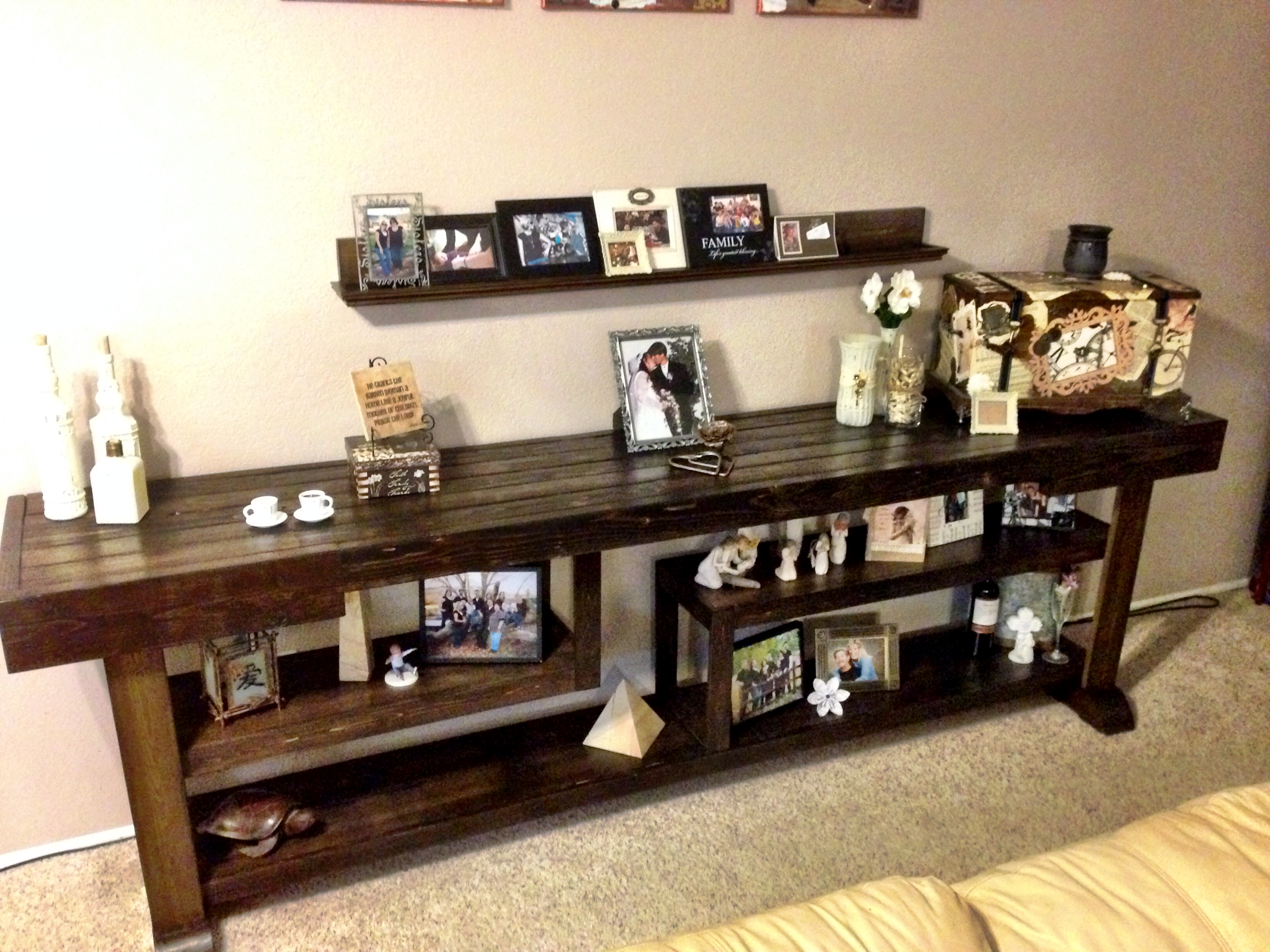 console table in the living room