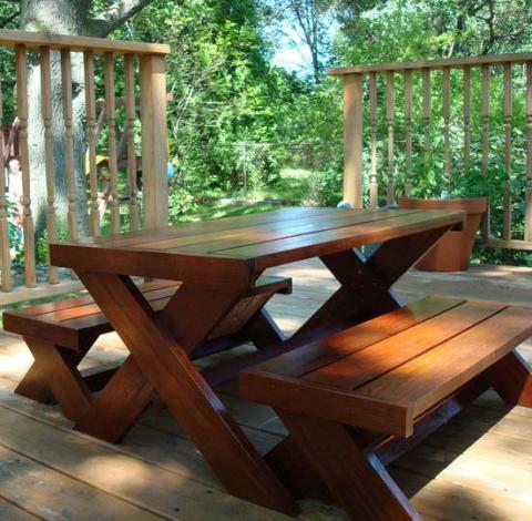 Build A Modern Kid's Picnic Table, or X Benches