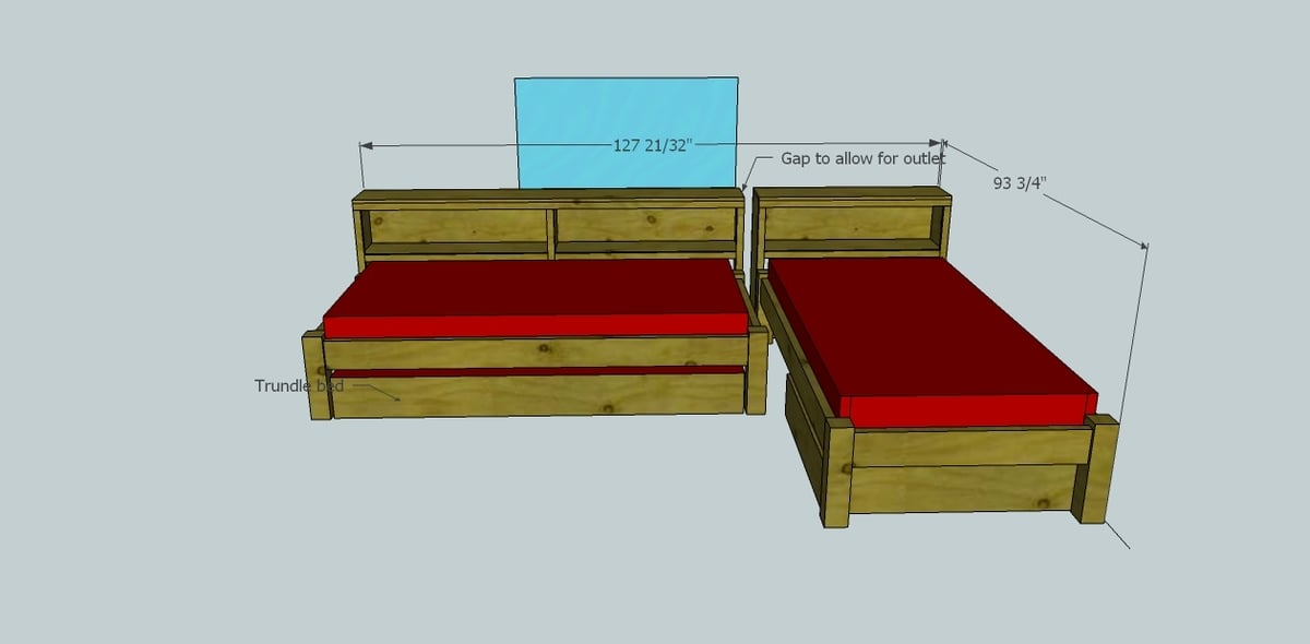 Twin Beds with Corner Unit