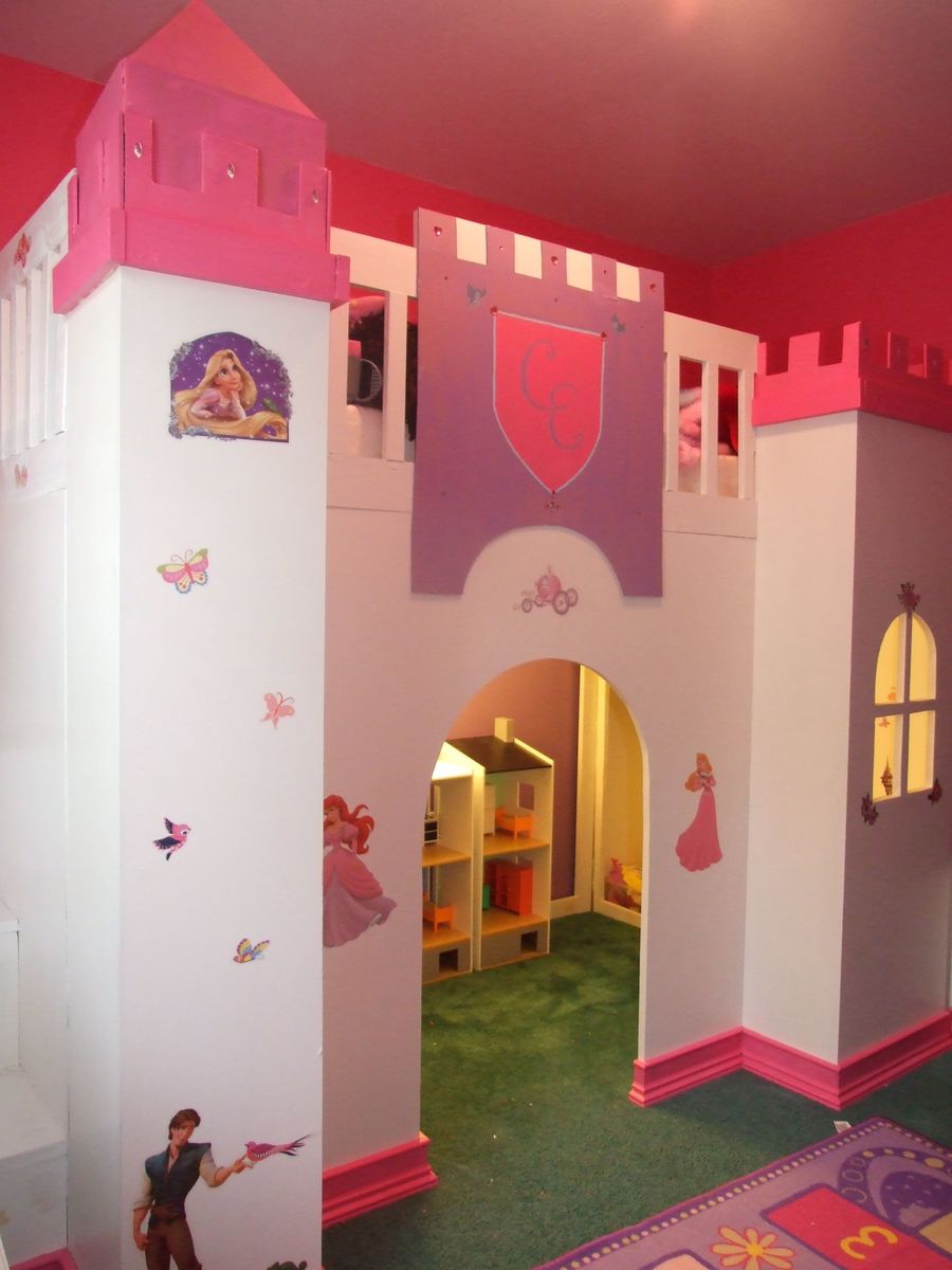 castle loft bed with stairs and slide