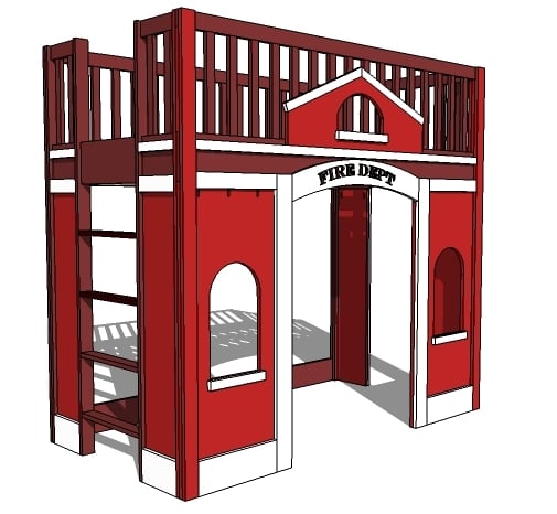 firestation playhouse bed plans