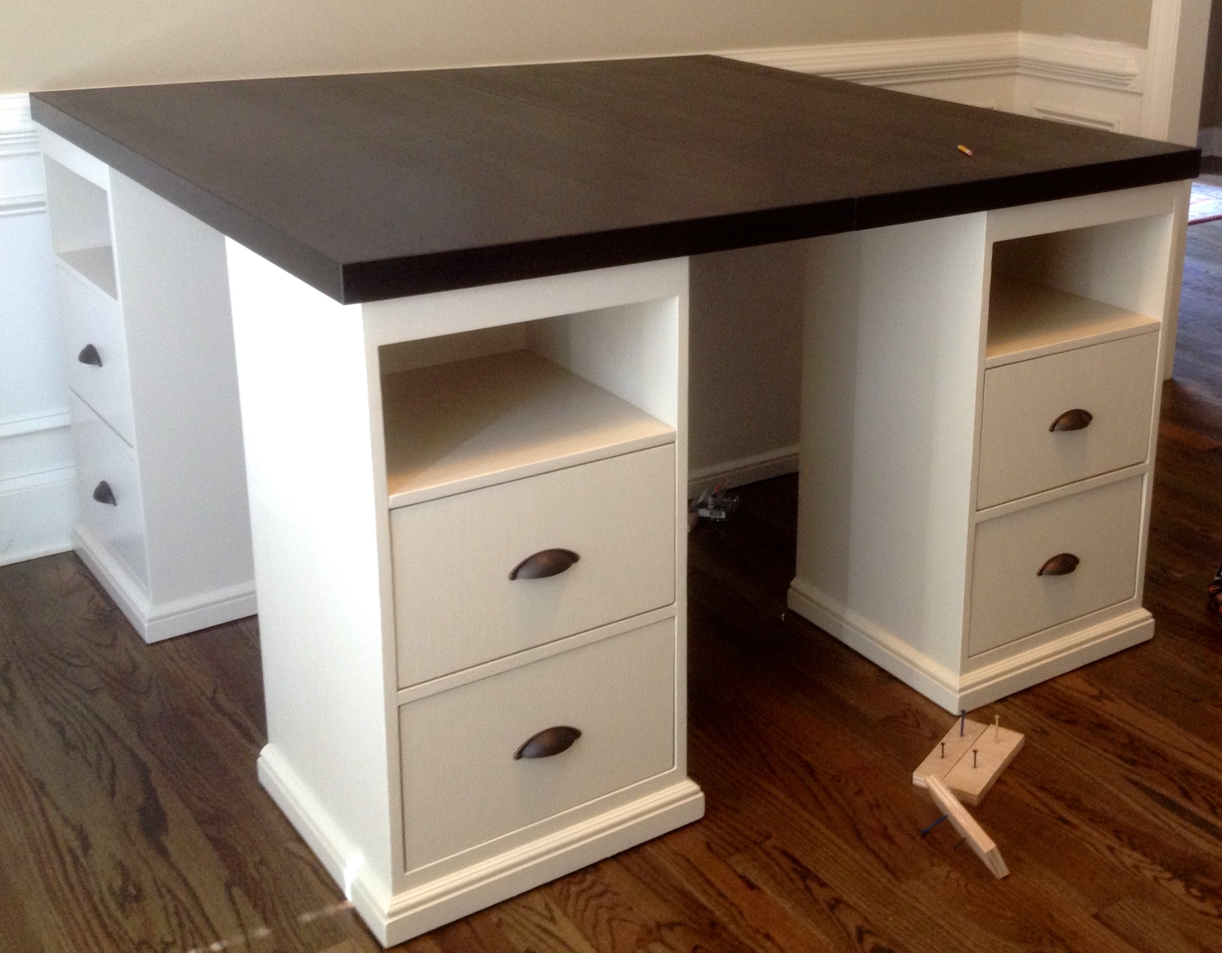 DIY Counter Height Craft Table With Storage - Color Me Crafty