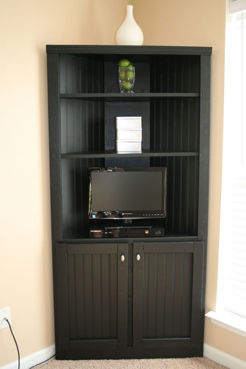 ana white corner cabinet storage shelf - diy projects