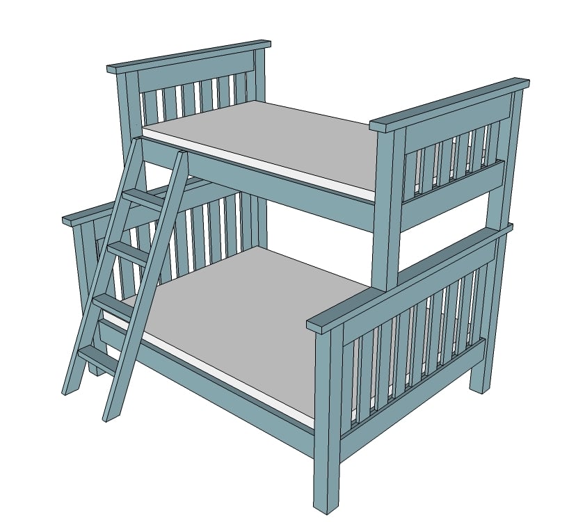 | Build a Twin over Full Simple Bunk Bed Plans | Free and Easy DIY ...