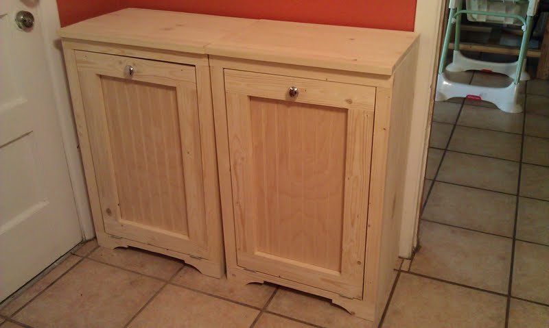 Wood Tilt Out Trash Bin Cabinet