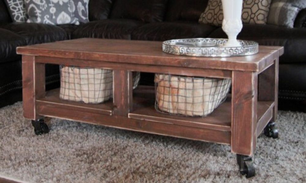diy coffee table with wheels