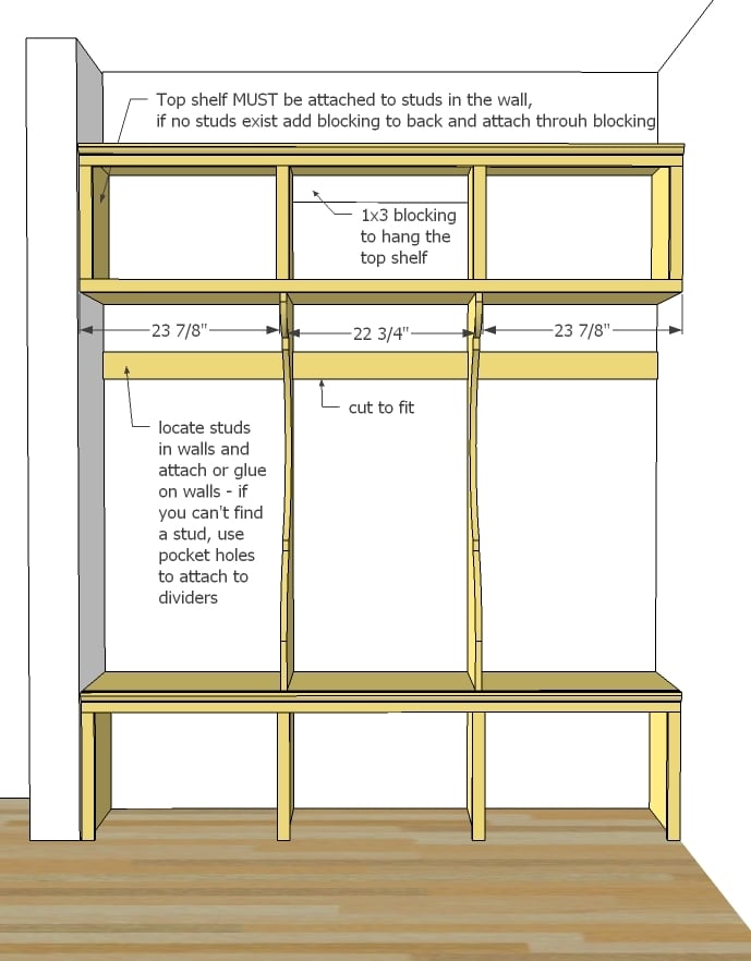 Mudroom Locker Wood Plans Pictures to pin on Pinterest