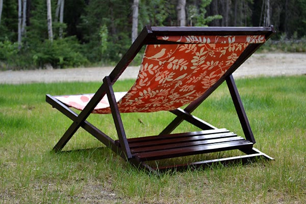 White | Build a Wood Folding Sling Chair, Deck Chair or Beach Chair 