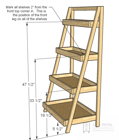 DIY Ladder Bookshelf Plans Free Plans Free