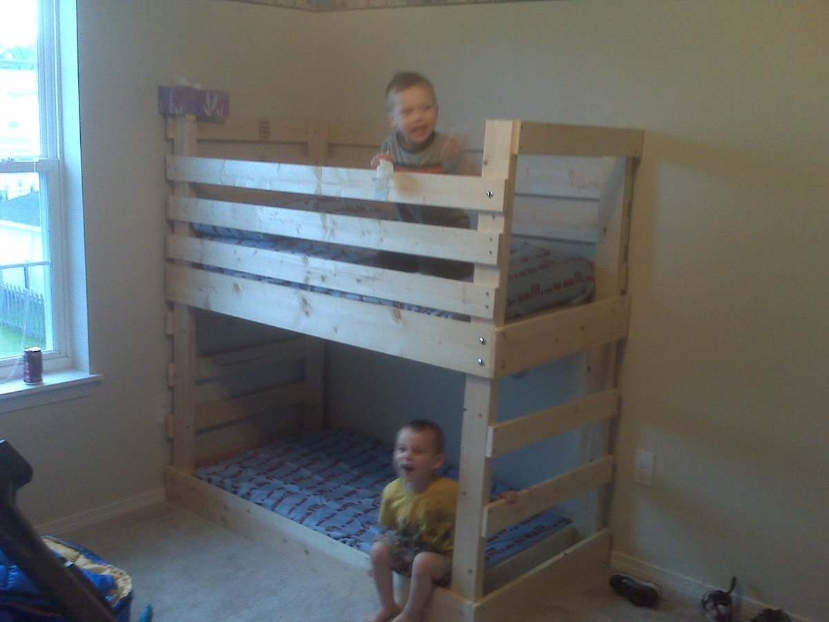 toddler bunk beds with crib mattress