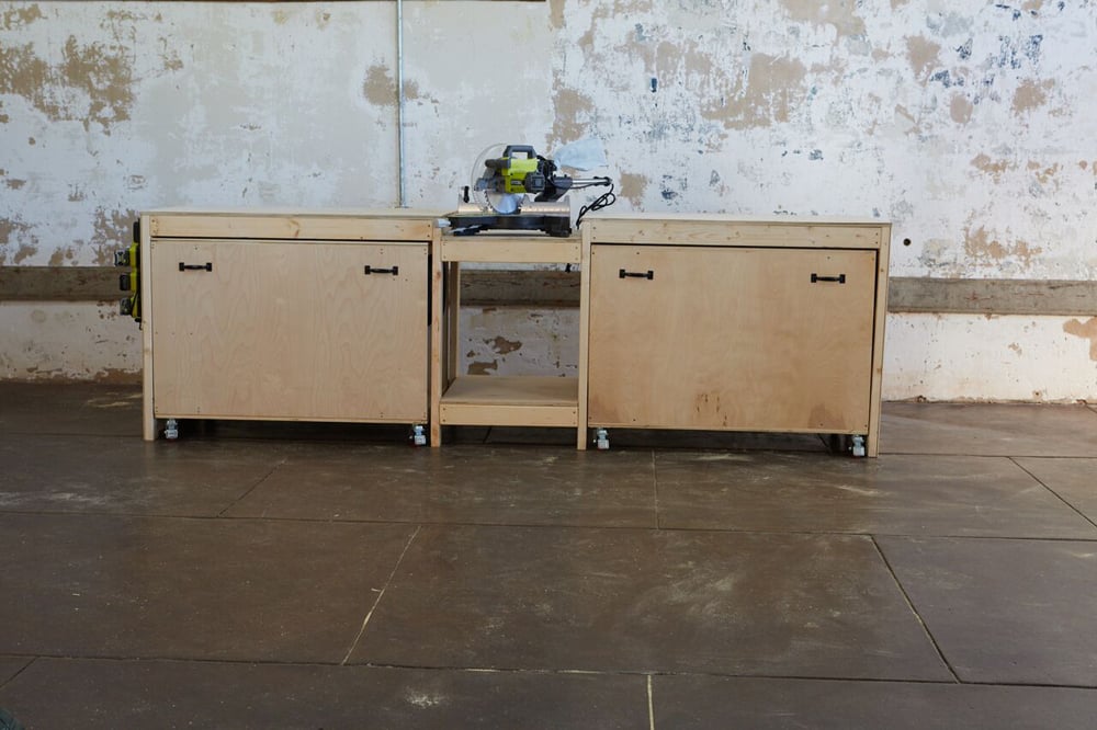 workbench with carts