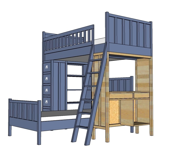 Building Plans For Loft Bed With Desk, Free…