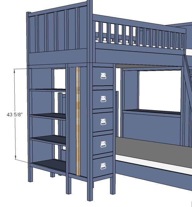 Ana White | Build a Dresser Bookshelf Support for Cabin Bunk ...