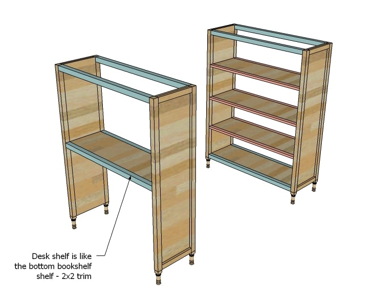 Ana White | Build a Chelsea Bunk Bed System Desk or Bookshelf ...
