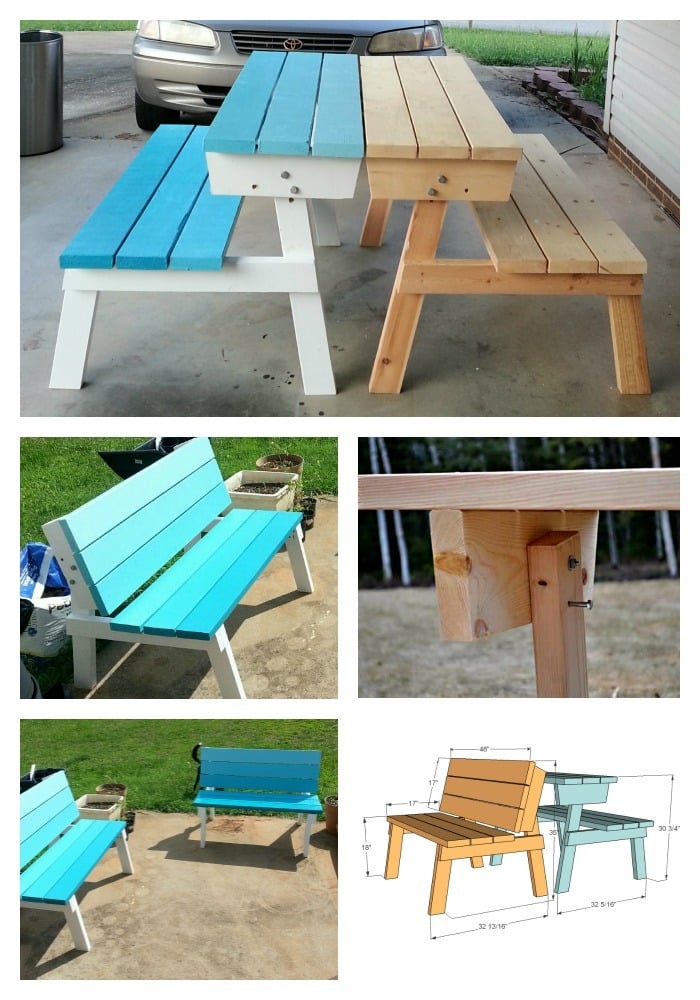 Picnic Table that Converts to Benches